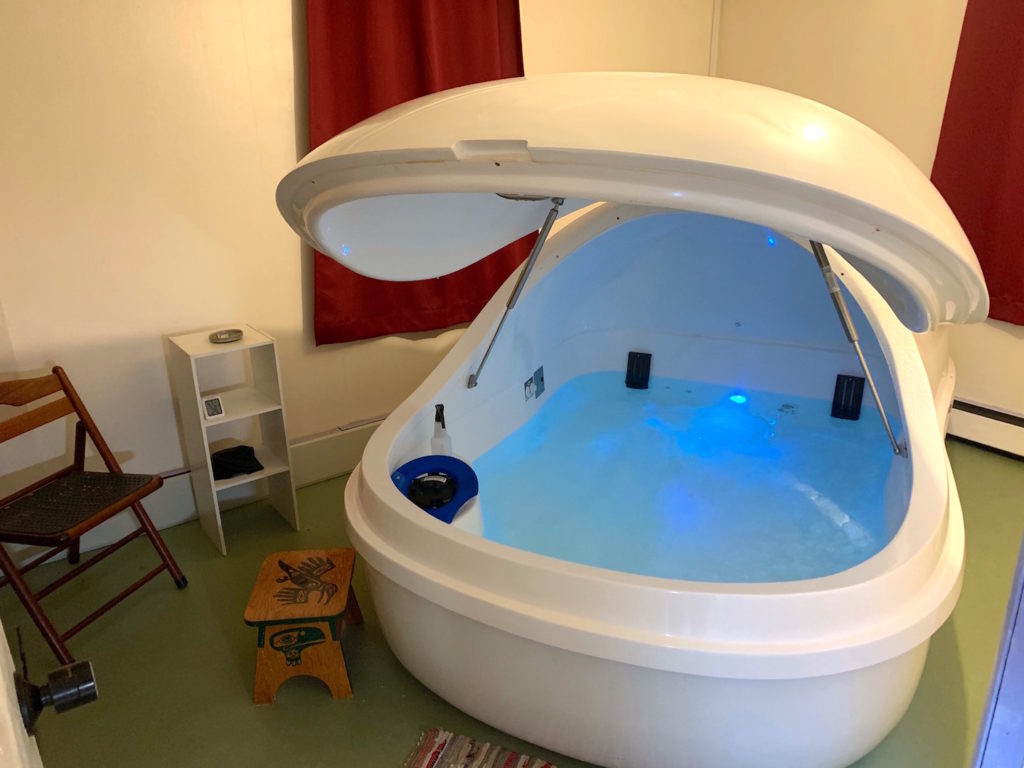 Our new Float Tank at Base Camp Anchorage Hostel